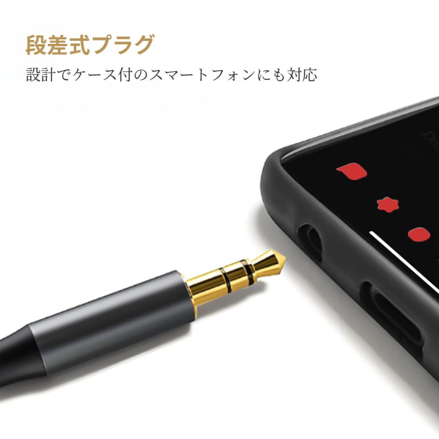 AUX ケーブル オーディオケーブル 2m ステレオミニプラグ 4極 3極