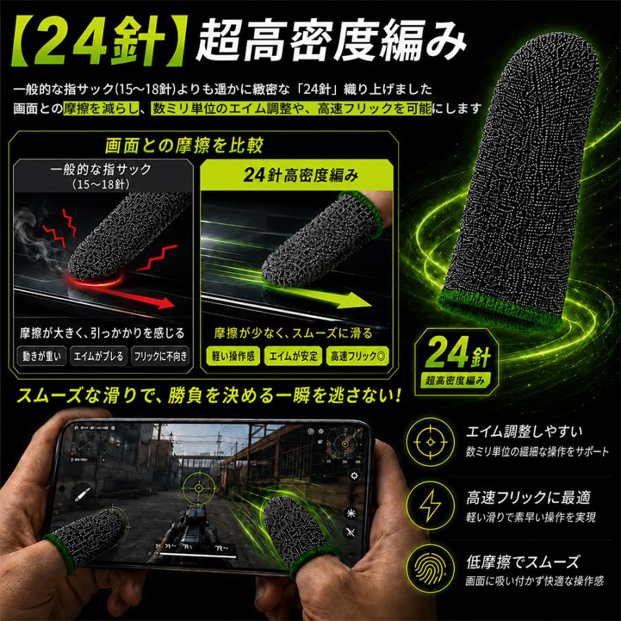 指サック ゲーム用 スマホ 音ゲー ゲーム スマホ用 ゲーミング 銀繊維