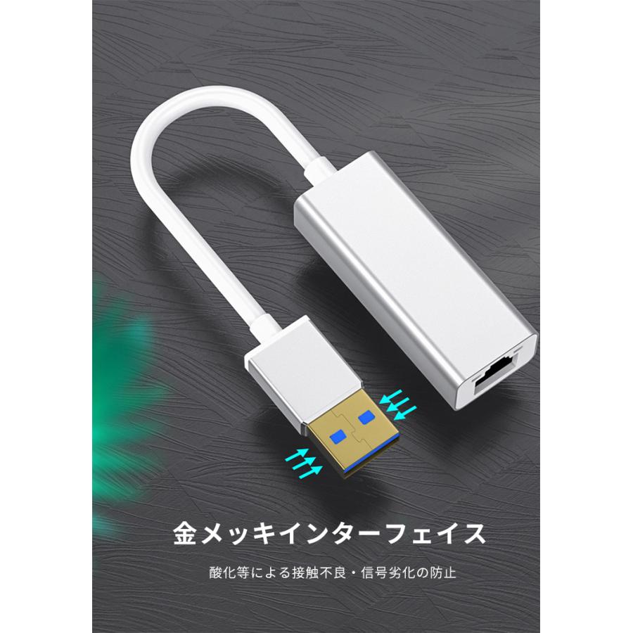 有線LANアダプター USB LAN 変換アダプタ イーサネットアダプタ LANアダプター Type-C 有線LAN USB3.0 タイプC｜elukshop｜12