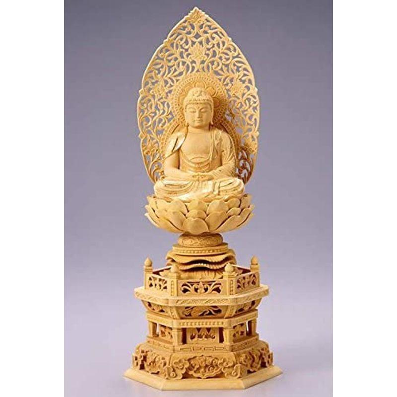 お得お得仏像 座弥陀 阿弥陀如来(柘植 ツゲ・六角座) 2.5寸 仏像