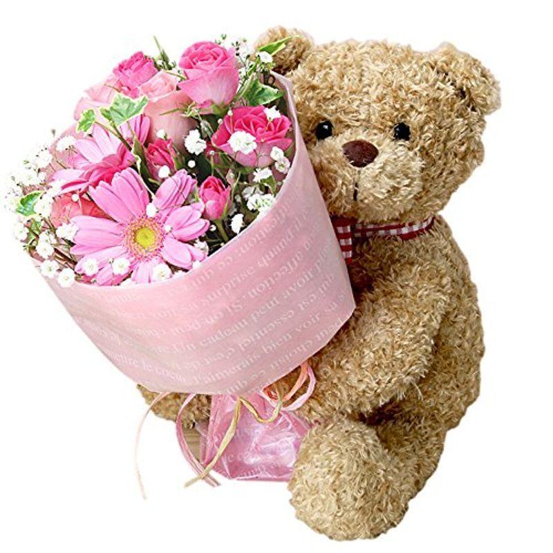 最安値で 花 フラワーギフト くまのぬいぐるみ付き花束 バラ 誕生日 生花 Nontheistfriends Org