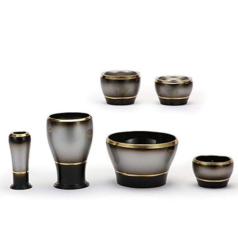 仏具セット いのり 白夜 6点セット ミニ 仏壇 仏具 3 0寸 灯立 茶器