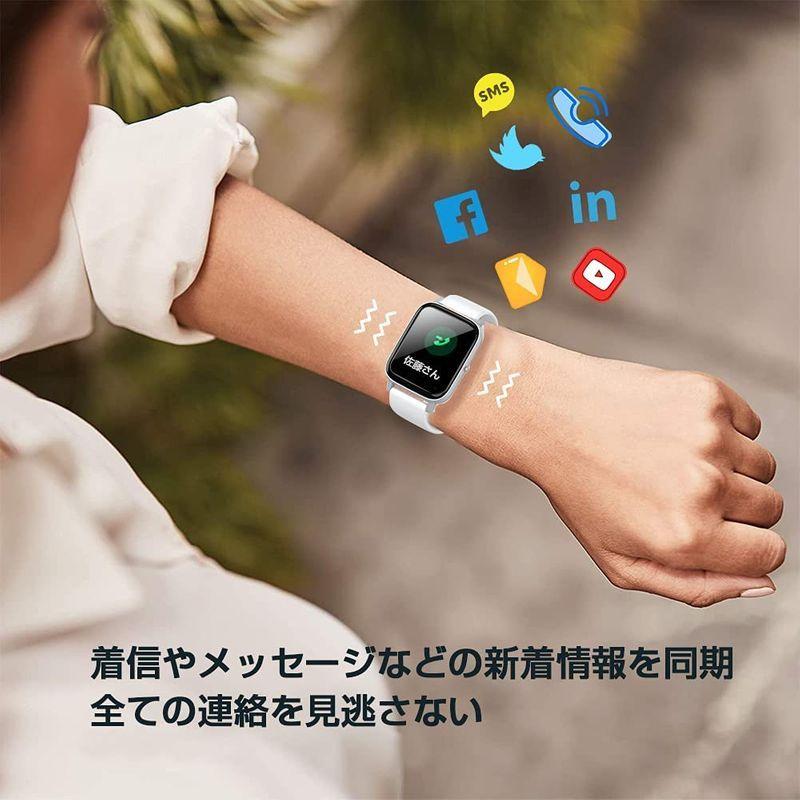 スマートウォッチ ストップウォッチ Bluetooth5.2 1.69インチ 大画面腕時計/活動量計/歩数計/着信通知/音楽制御/目覚ま  :20220103161020-00142:えるみストア - 通販 - Yahoo!ショッピング