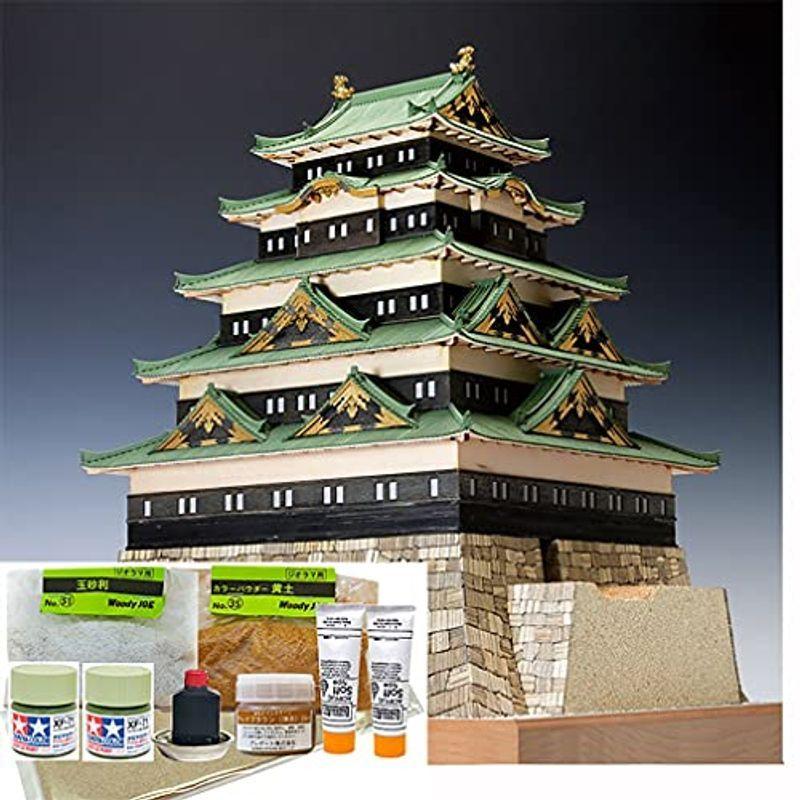 ウッディジョー 木製建築模型 150江戸城+ジオラマ塗料セット