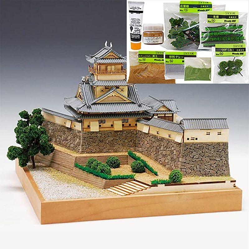 ウッディジョー 木製建築模型 150高知城＋ジオラマ・塗料セット 建物