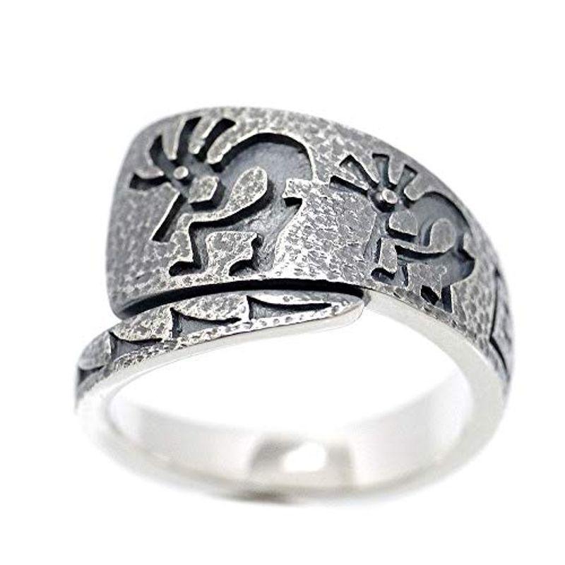 てなグッズや シルバー925リング高純度クラフト銀ココペリ指輪ホピ族