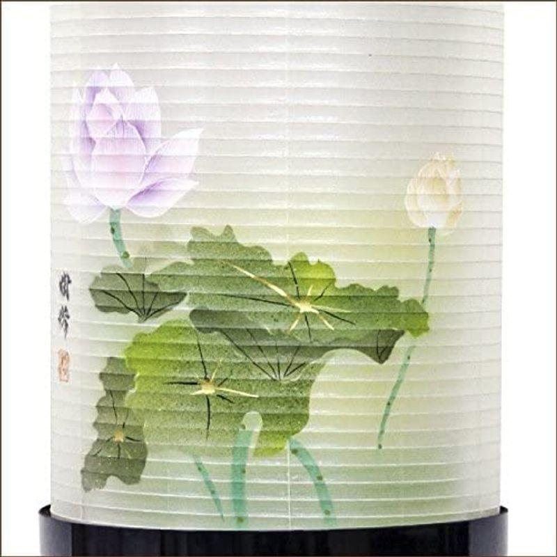 中古品 服部茂樹商店 住吉・盆提灯/ちょうちん 黒塗8号姫住吉 桟付 蓮 1対 電源コードタイプ 【YWU9010048372】(31664円)