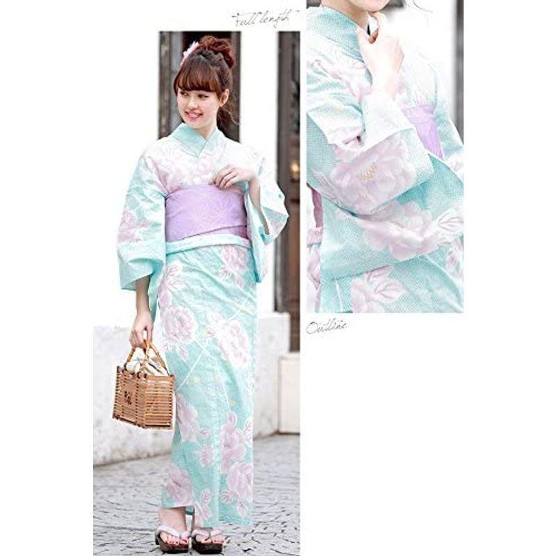 (ソウビエン) 浴衣セット レディース レトロ bonheur saisons ボヌールセゾン 水色 ライトブルー ピンク 薄紫 牡丹 花 ソウビエン 浴衣セット レディース レトロ bonheur saisons ボヌールセゾン 水色 ライトブルー ピンク 薄紫 牡丹