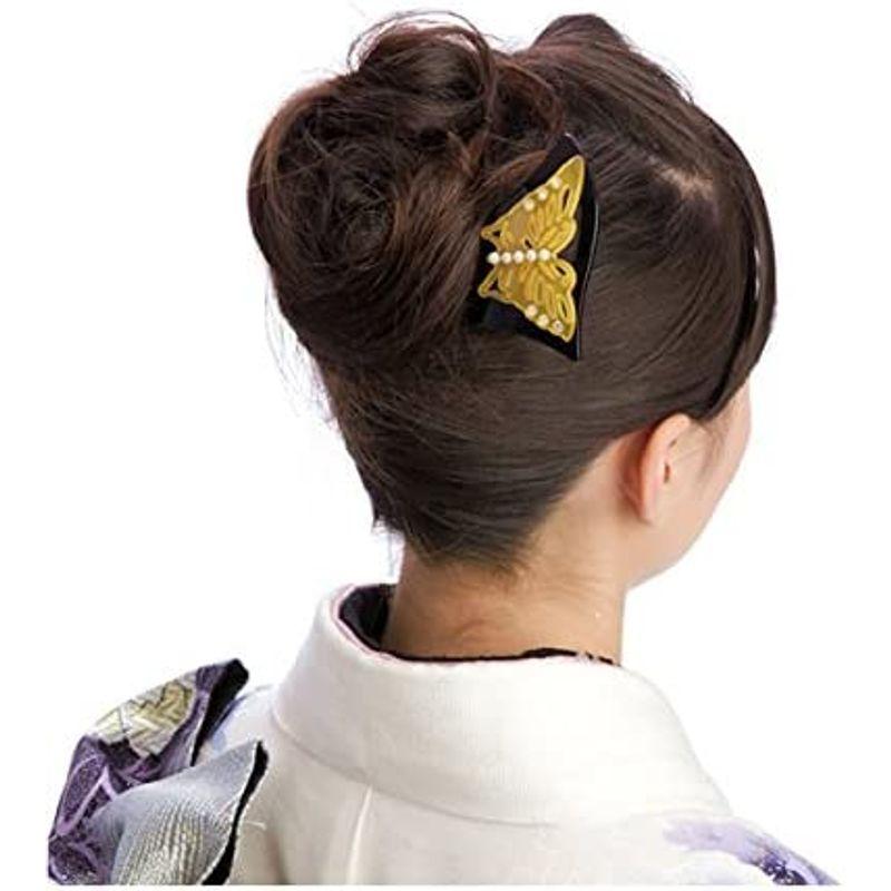 透かし彫り 蝶パール ラインストーン 和装 婚礼 留袖 着物 簪 結婚式 髪型 髪飾り 印象のデザイン ラインストーン