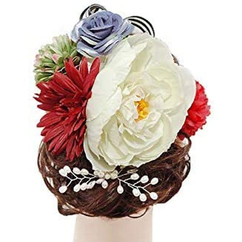 定番の冬ギフト ヘアスタイル パール髪型 ストライプ リボン 白 赤 和装 袴 振袖 花 成人式 髪飾り ヘアアレンジ No 9 4802 ドライフラワー かんざし 髪飾り Michiganestateplanning Com