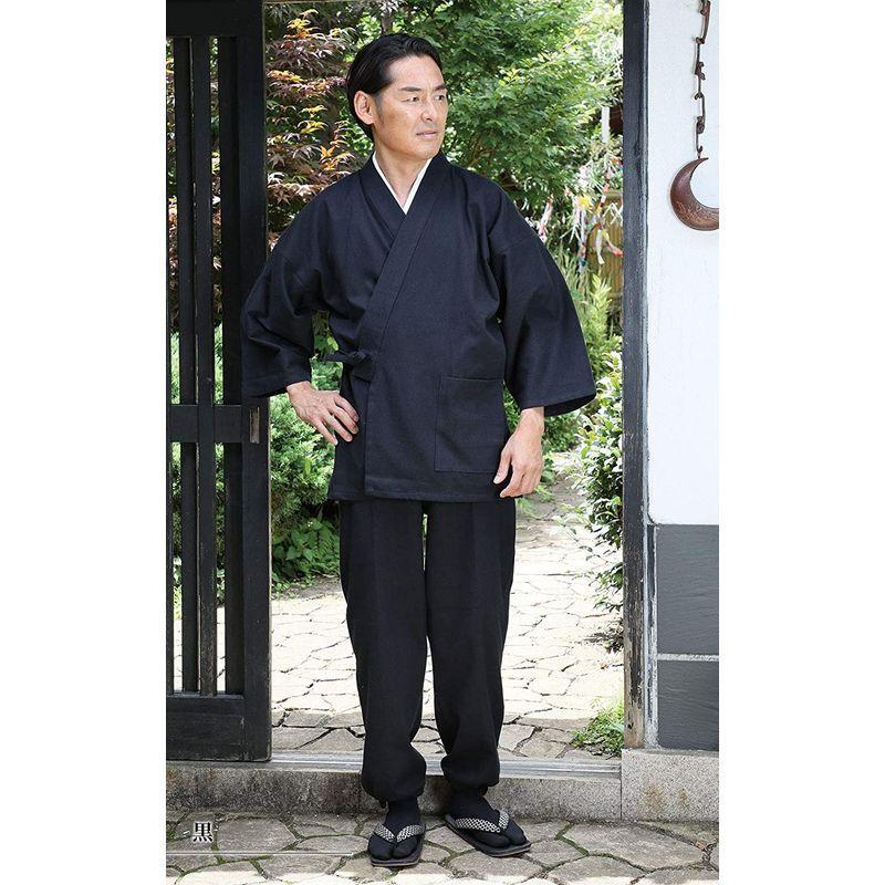 即納最大半額 作務衣の専門館日本製綿刺子織作務衣 (BIG, 濃茶) 着物、浴衣