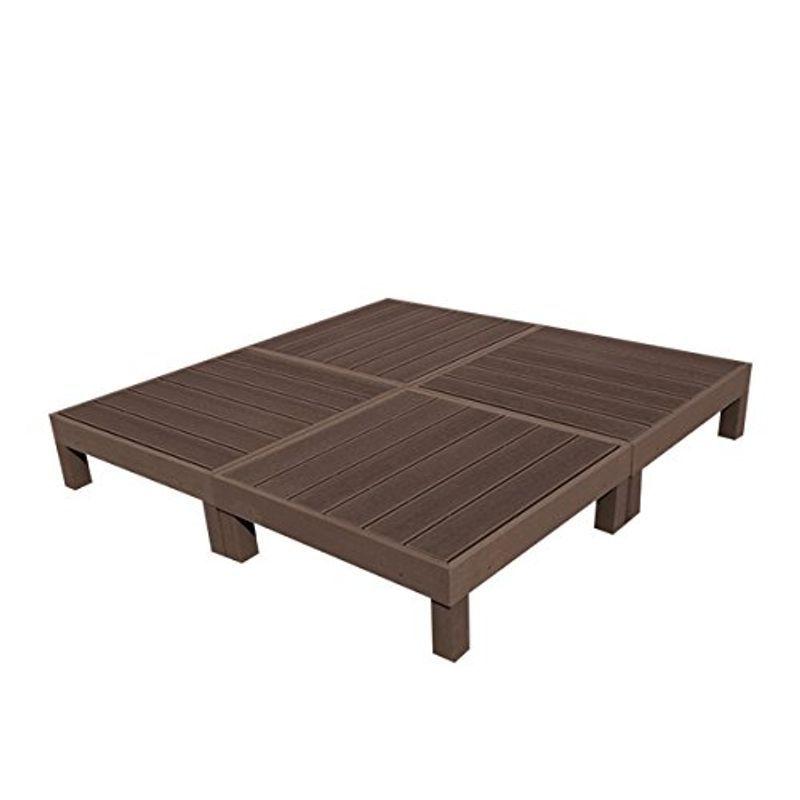 新入荷！ 人工木ウッドデッキ 縁台 4点セット 1坪 連結用ネジ付 樹脂 デッキ 縁台2色選択可 (ダークブラウン) 【RIZ1215687698】(42723円)