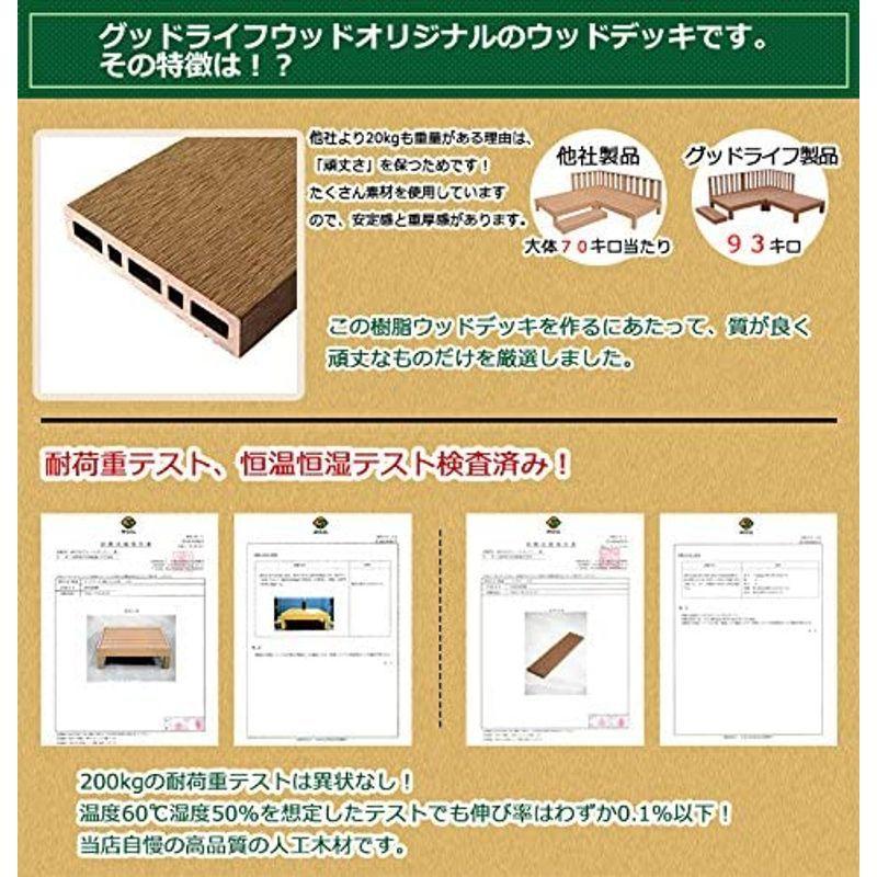 新入荷！ 人工木ウッドデッキ 縁台 4点セット 1坪 連結用ネジ付 樹脂 デッキ 縁台2色選択可 (ダークブラウン) 【RIZ1215687698】(42723円)