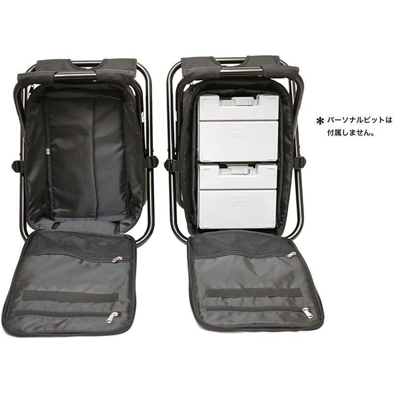 イスパック アウトドア 椅子付き リュック 2WAY ペットボトルポケット付き IS-4WD11 ブラック ナイロン アウトドア 椅子付き リュック 2WAY ペットボトルポケット付き IS 4WD11 ブラック