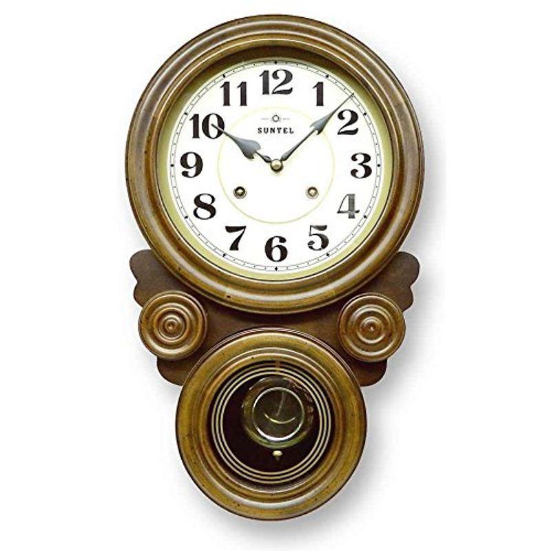 さんてる 日本製 ボンボン振り子だるま時計(アラビア文字) QL687-A アンティークブラウン