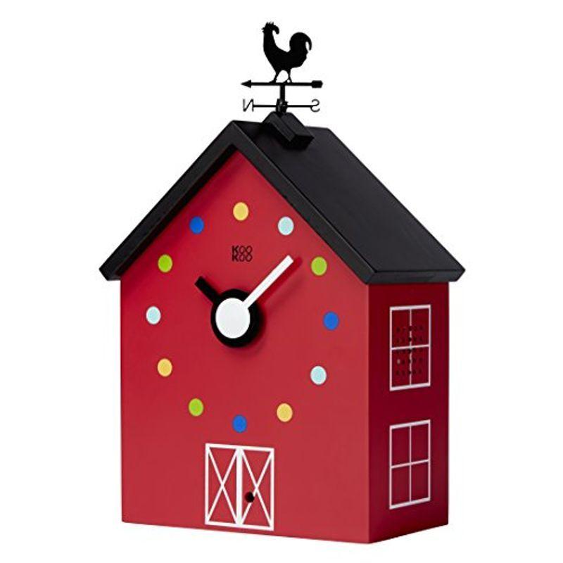 KOOKOO （クークー）レッドバーン 動物の鳴き声が時を知らせる 農場 鳩時計 壁時計 子供 壁掛け時計 置き時計 風見鶏 楽しい時計