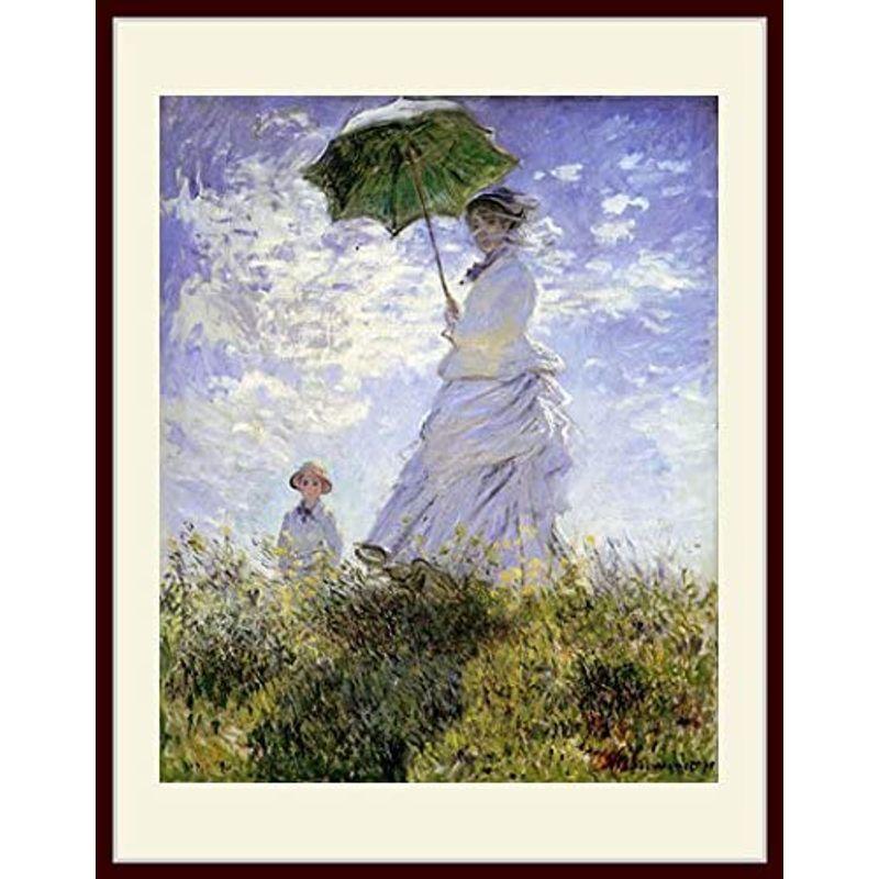 引出物引出物モネ・「散歩、日傘をさす女性」 プリキャンバス複製画