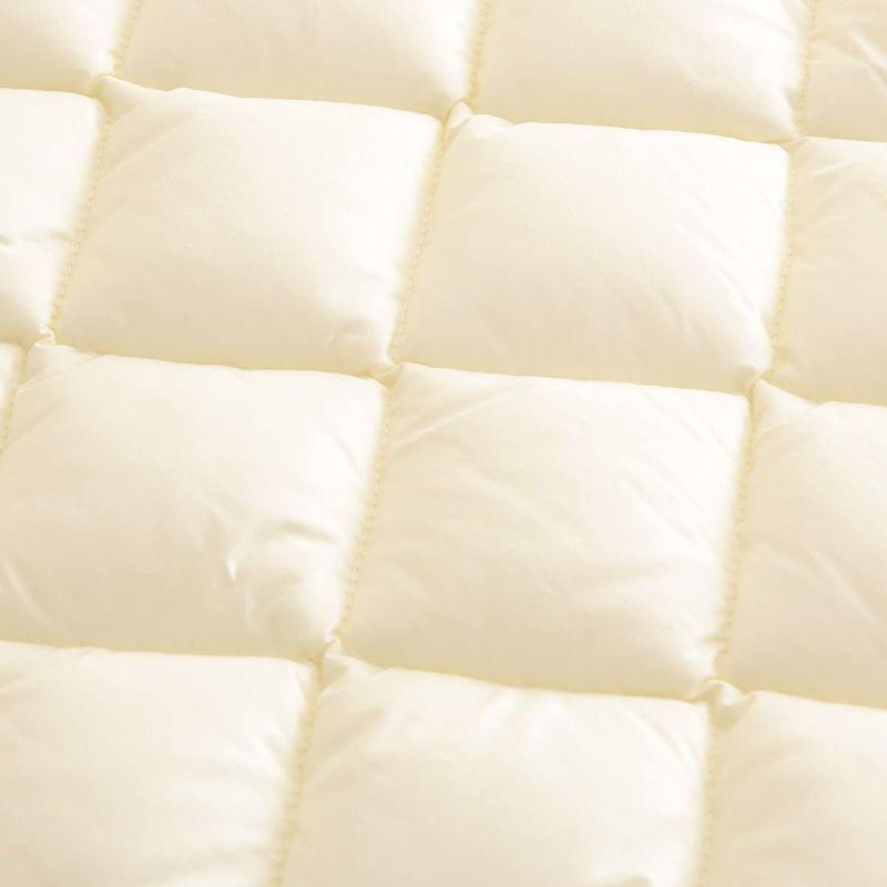 ベッドパッド ウォッシャブル 中綿ウール100％ 綿100％生地 セミダブル 日本製 8473 アイボリー