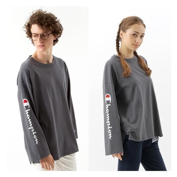 Champion（チャンピオン） 長袖 Tシャツ 袖ロゴ ロングスリーブ