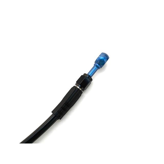 ブラックメッシュブレーキホース 黒青 シングル 1本 バリオス250