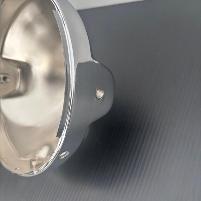 汎用 ヘッドライトリム ケースセット 180mm メッキ 8mm穴 丸目ライト