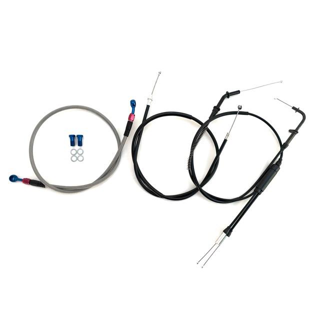 RZ250 アップハンワイヤーセット 30cmロング Bkit : エルウェーブ