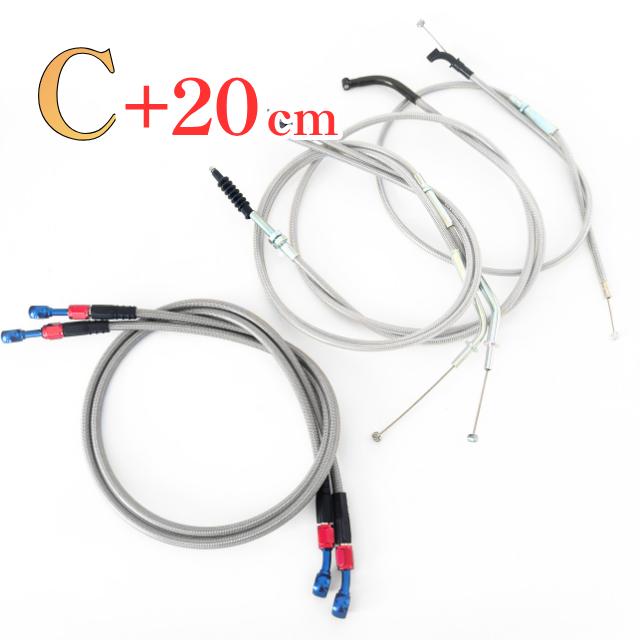 ZRX400 アップハンワイヤーセット 20cmロング Ckit : エルウェーブ