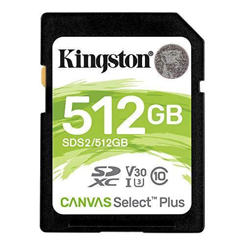 品質一番の キングストン SDXCカード512GB 最大100MB/s Class10 UHS-I U3 V30 Canvas Select Plus SD SDカード
