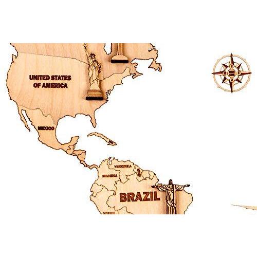 21春夏新色 Wood Trick ウッドトリック 木の世界地図パズル 中 インテリアになる3dウッドパズル 木製模型 限定品 Www Odmorsadecom Com