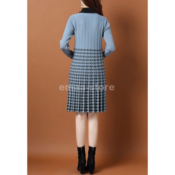 激安 40代 50代 ファッション レディース ワンピース 30代きれいめ 40代 50代 ファッション レディース ワンピース 30代きれいめ 秋冬 大人きれい プリーツ ひざ丈 長袖 襟付き ニットワンピース 冬 30代 秋 上品 ワンピース チュニック Abcautotransport Com