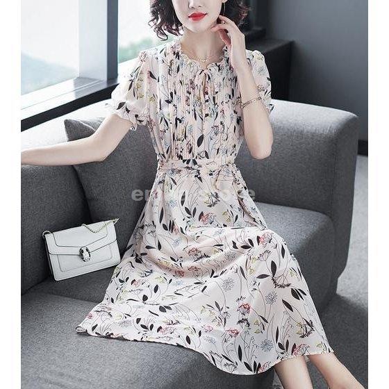 ５５ 以上節約 30代 40代 50代 春 ファッション レディース ワンピース 春物 30代 40代 50代 春 ファッション レディース ワンピース 春物 大人きれい 半袖 フリル プリーツ シフォン ミモレ丈 フレア Vネック 小花柄 夏 春服装 ワンピース チュニック El Helaly Com
