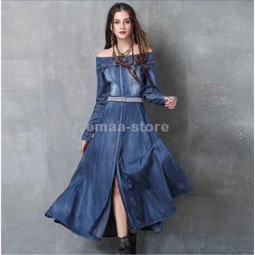 人気 通販 秋 レディース 秋 トップス デニム ロングワンピース デニム ワンピース ワンピースドレス 春ワンピース 夏ワンピース マキシ丈 ワンピ Offセール Shirleyryan Ca