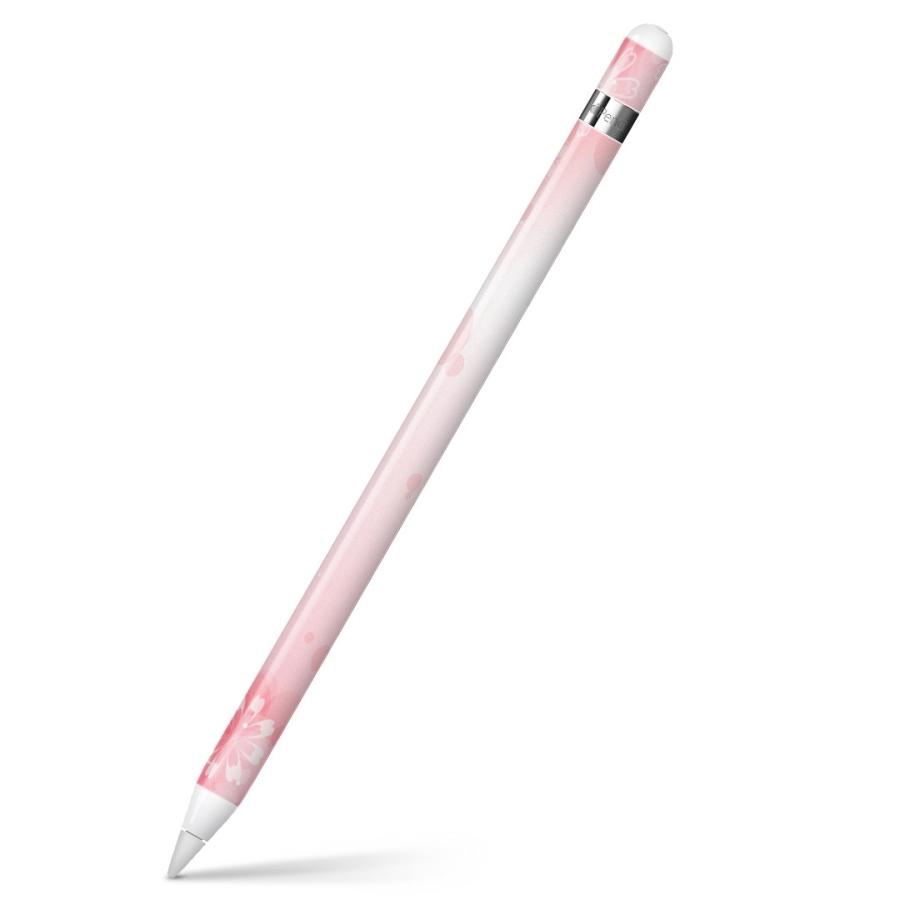 Apple Pencil 専用スキンシール アップルペンシル iPad Pro ApplePen カバー フィルム ステッカー 保護  花　フラワー　ピンク 001997｜emart