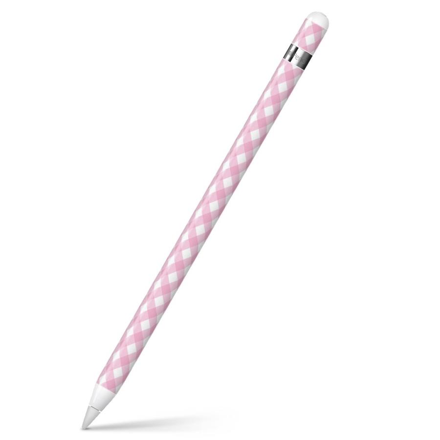 Apple Pencil 専用スキンシール アップルペンシル iPad Pro ApplePen カバー フィルム ステッカー 保護  ピンク　チェック　模様 008133｜emart