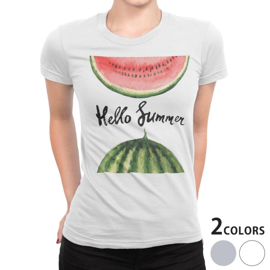 Tシャツ レディース 半袖 ホワイト グレー 白 灰色 デザイン S M L Xl Tシャツ ティーシャツ T Shirt 英語 スイカ 果物 0162 Fw 0162 Ts E Mart 通販 Yahoo ショッピング