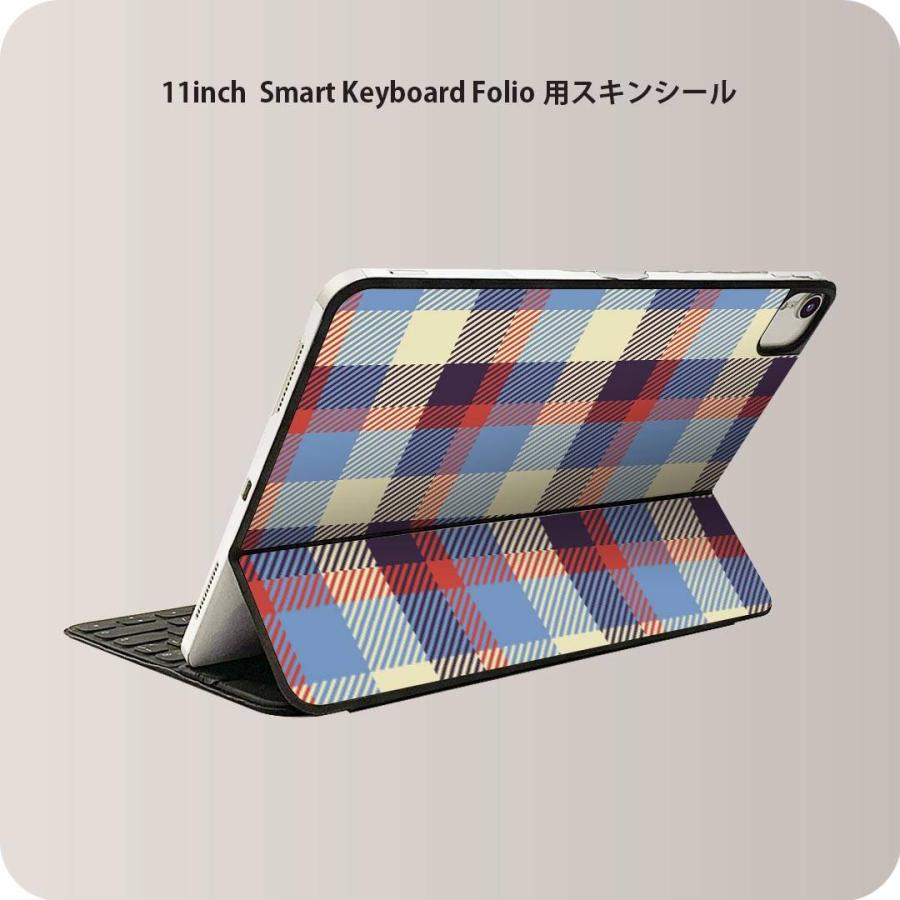 Smart Keyboard Folio 用 スキンシール 11インチ iPad Pro用 第1-4世代 iPad Air 第4-5世代 対応 全面スキンシール 007432  チェック　模様　青　ブルー | 