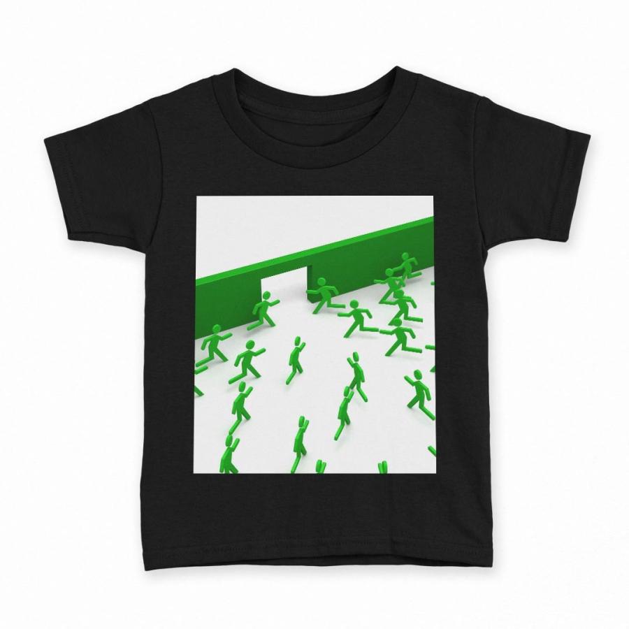 Tシャツ キッズ 半袖 黒地 ブラック デザイン 90 100 110 1 130 140 150 Tシャツ ティーシャツ T Shirt 非常口 人物 緑 グリーン 0096 Kb 0096 Ts E Mart 通販 Yahoo ショッピング