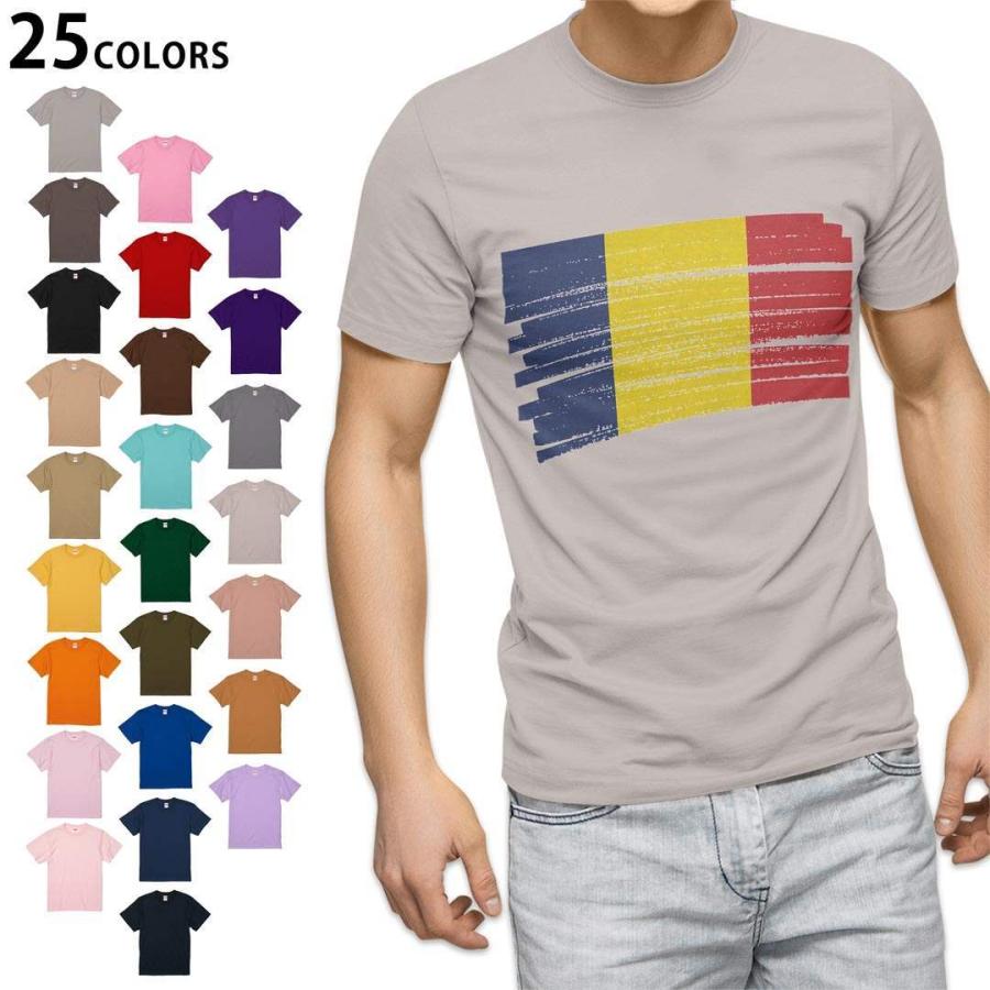選べる20カラー tシャツ メンズ 半袖 デザイン  S M L XL 2XL 3XL T shirt 018543 国旗 romania ルーマニア｜emart
