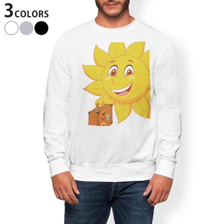 トレーナー メンズ 長袖 ホワイト グレー ブラック Xs S M L Xl 2xl Sweatshirt Trainer 裏起毛 スウェット 太陽 キャラクター オレンジ 79 Off