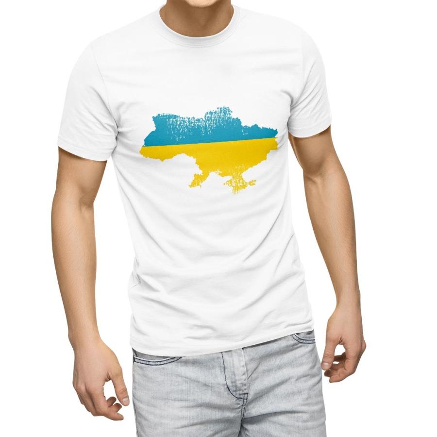 Tシャツ メンズ 半袖 ホワイト グレー デザイン Xs S M L Xl 2xl Tシャツ ティーシャツ T Shirt Ukraine ウクライナ 0175 Mw 0175 Ts E Mart 通販 Yahoo ショッピング