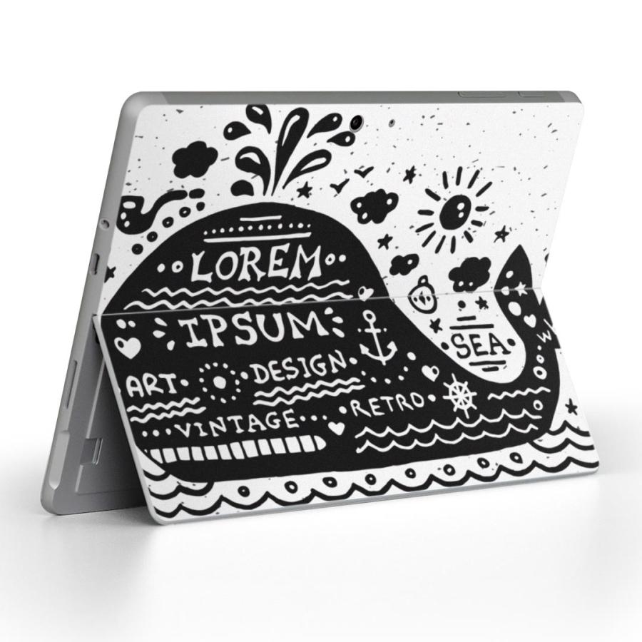 Surface Go 専用スキンシール Microsoft サーフェス サーフィス ノートパソコン カバー フィルム ステッカー  くじら　海　英語 011019 | 