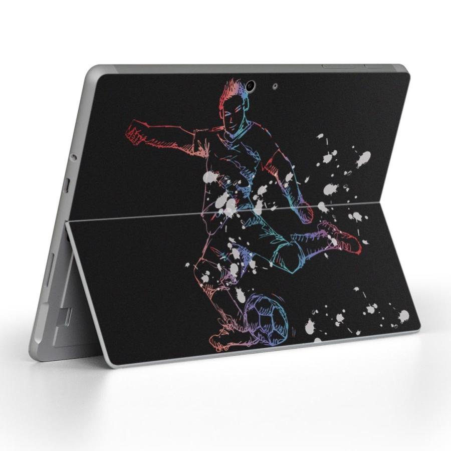 Surface Go 専用スキンシール Microsoft サーフェス サーフィス ノートパソコン カバー フィルム ステッカー  サッカー　シルエット　カラフル 014795 | 
