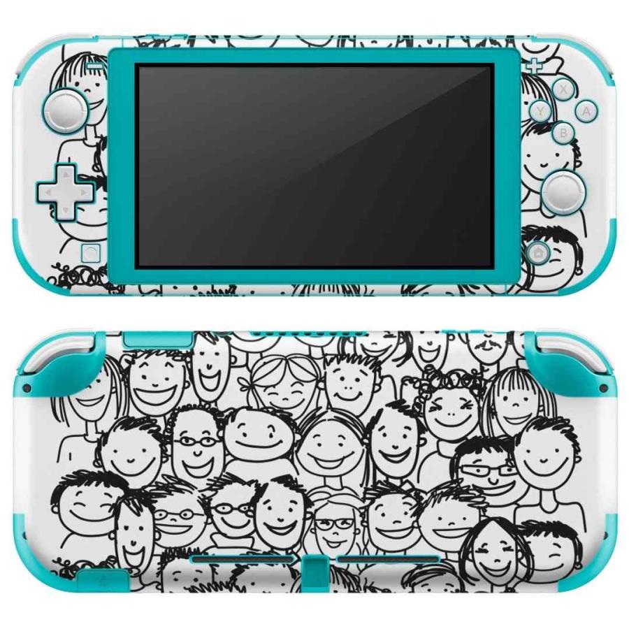 igsticker Nintendo Switch Lite 専用 デザインスキンシール 全面 任天堂 専用 ニンテンドー スイッチ ライト  イラスト　人物　モノトーン 011957｜emart