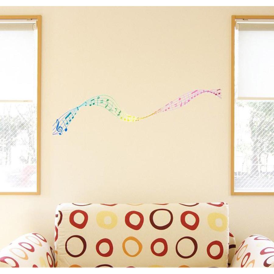 ウォールステッカー 飾り 90 90cm シール式 装飾 おしゃれ 壁紙 はがせる 剥がせる カッティングシート Wall Sticke 音符 音楽 レインボー Wsl Ds E Mart 通販 Yahoo ショッピング