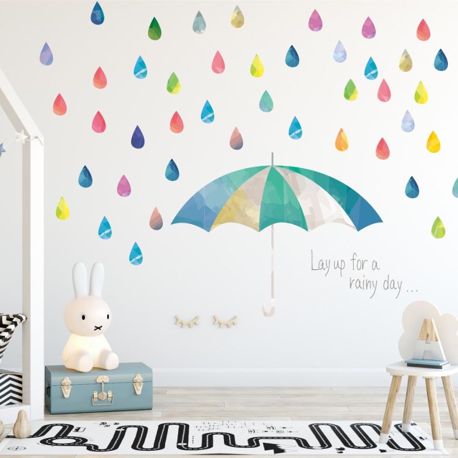 梅雨 シール式ウォールステッカー 飾り 90 90cm 雨 Rainy Day Rainy Season アジサイ 紫陽花 アジサイ 傘 雨 Wsl Ws E Mart 通販 Yahoo ショッピング