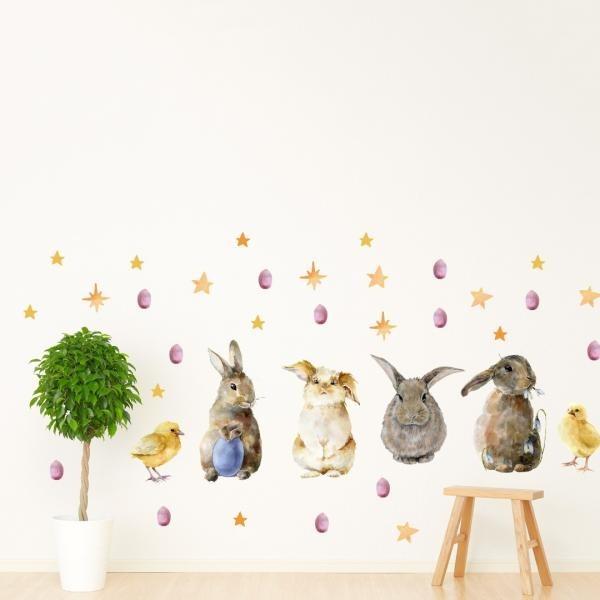 イースター シール式ウォールステッカー 飾り 90 90cm Easter 壁紙 卵 うさぎ Egg うさぎ 星 ひよこ 0174 Wsl 0174 Ws E Mart 通販 Yahoo ショッピング