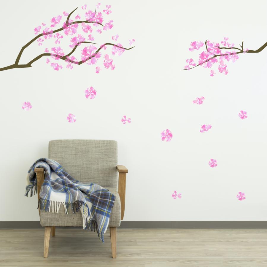 特価 サクラ 桜 ウォールステッカー 日本製 桜吹雪 春 花びら さくら 母の日 フラワー ピンク 壁紙 シール リメイク Supplystudies Com