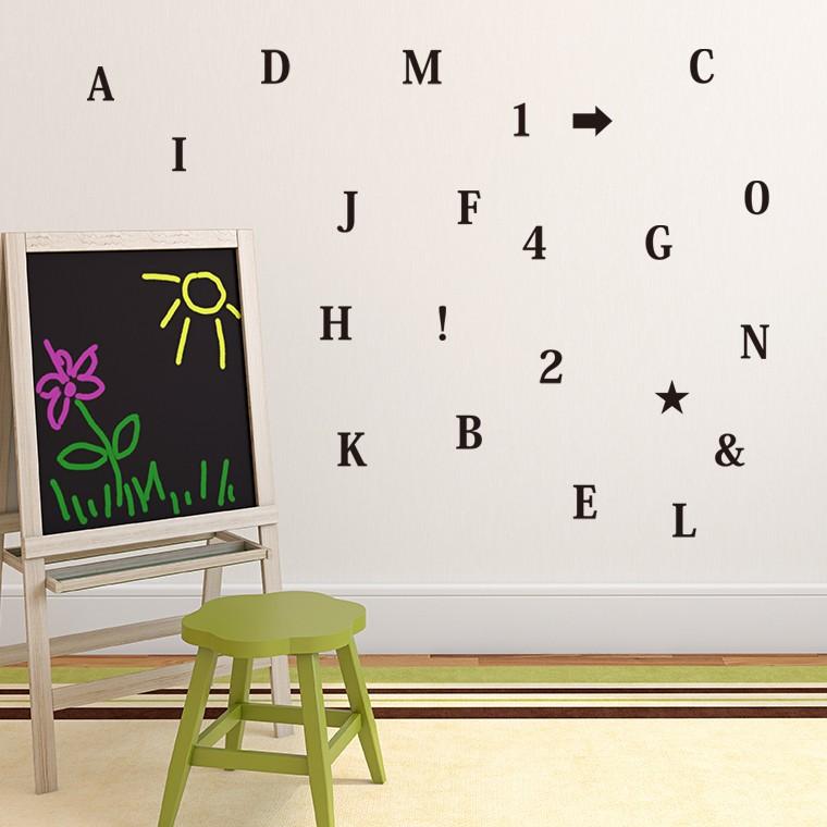 ウォールステッカー アルファベット 子供部屋 勉強 英語 英文 文字 英字 北欧 フォント 60×60cm シール式 装飾 おしゃれ 壁紙