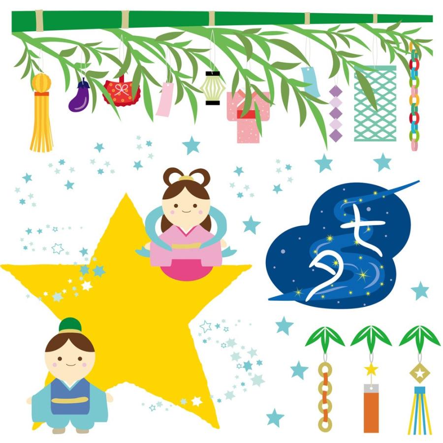 ウォールステッカー 七夕 たなばた 笹 飾り 短冊 飾り 星 天の川 竹 織姫 彦星 60 60cm シール式 装飾 おしゃれ 壁紙 Wall Sticker Wsm Ws E Mart 通販 Yahoo ショッピング