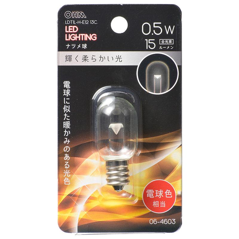 OHM（オーム電機） LEDナツメ球装飾用 T20/E12/0.5W/15lm/クリア電球色